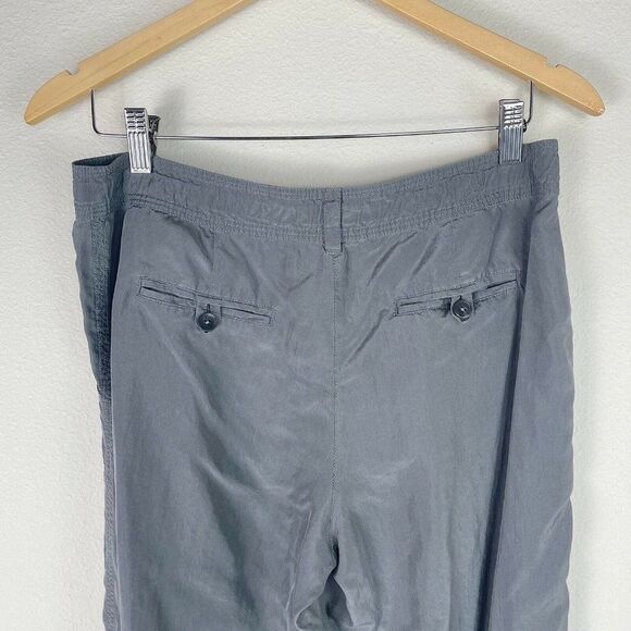 Tommy Bahama gray silk drawstring button up joggers size 6 - Picture 6 of 7